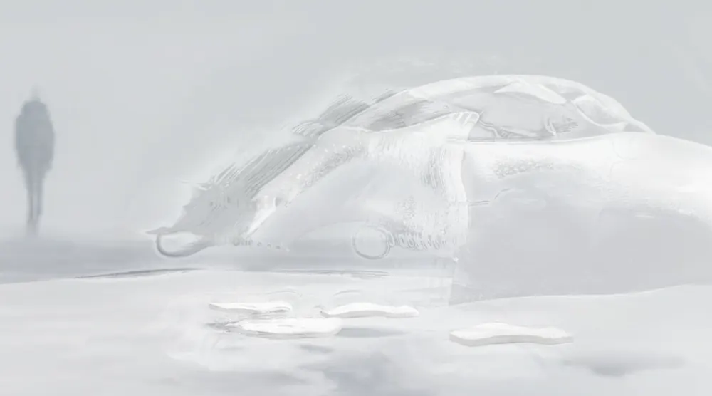 Afterlife foggy landscape study