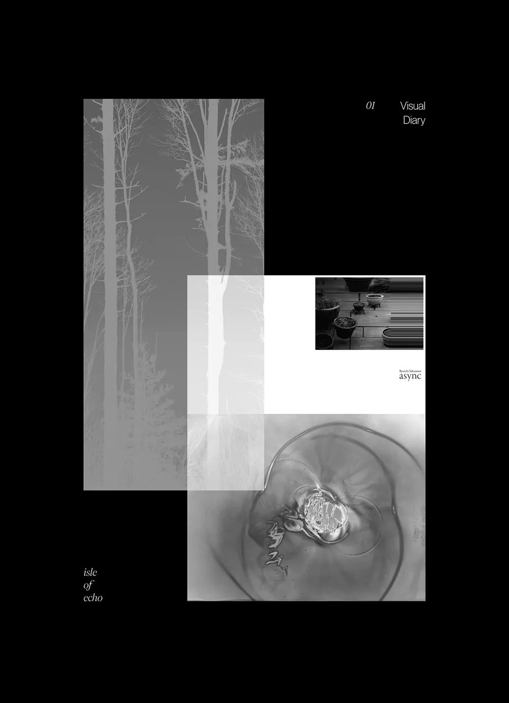 Visual Poem layered black and white composition